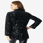 Plus Size Sequin Embroidered Blazer image number 1