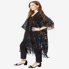 Plus Size Burnout Velvet Fringe Duster image number null