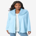 Faux Fur Collar Cardigan Sweater. image number null