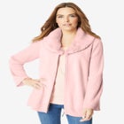 Faux Fur Collar Cardigan Sweater. image number null