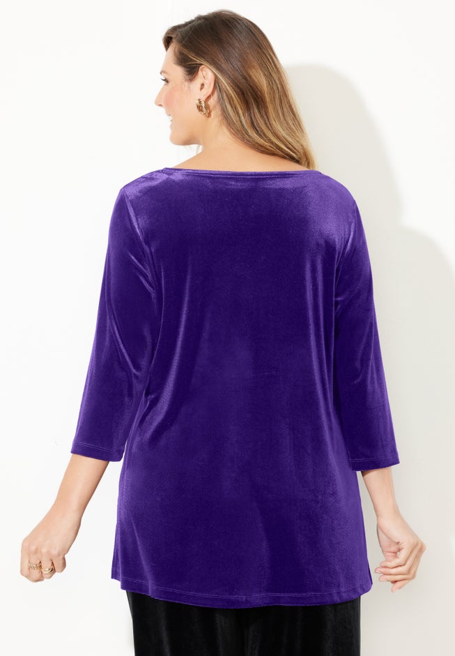 AnyWear Velvet V-Neck Tunic image number 1