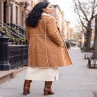 Faux Shearling Midi Coat image number 1