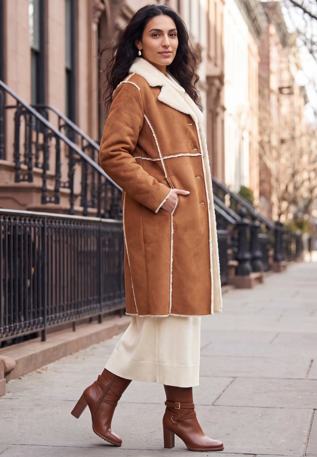 Faux Shearling Midi Coat image number 2