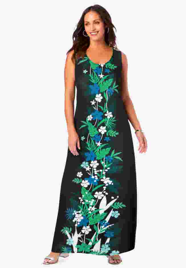 Stretch Knit Tank Maxi Dress image number 0