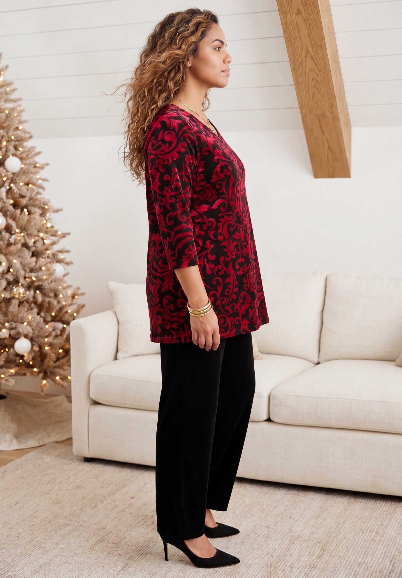 AnyWear Burnout V-Neck Tunic image number 2