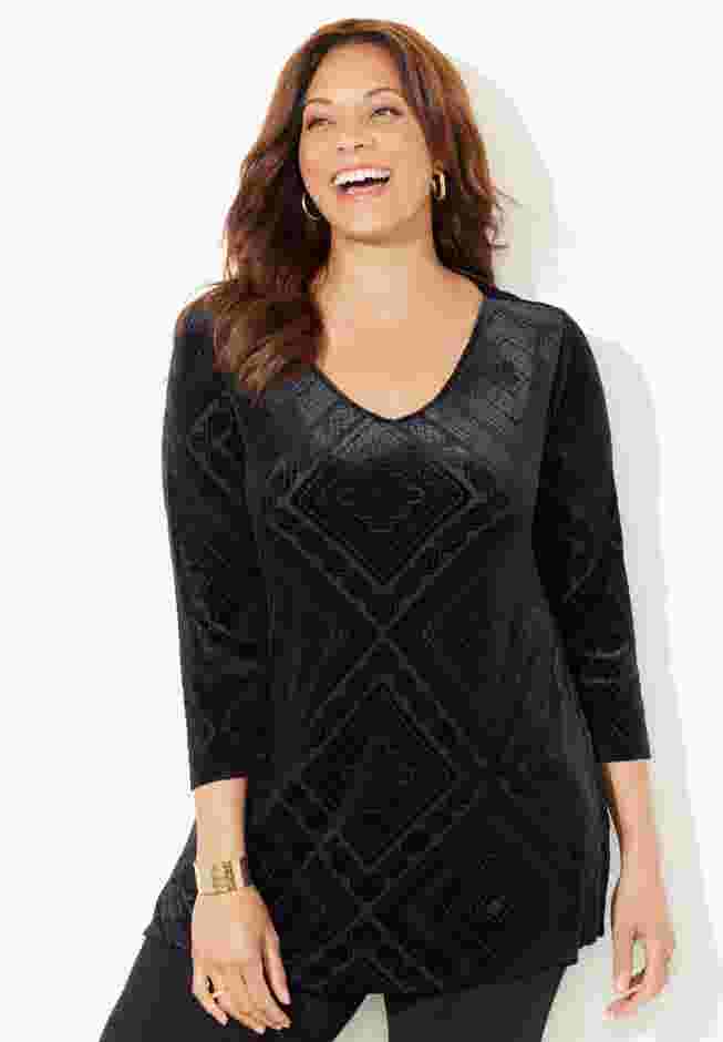 AnyWear Burnout V-Neck Tunic image number 0