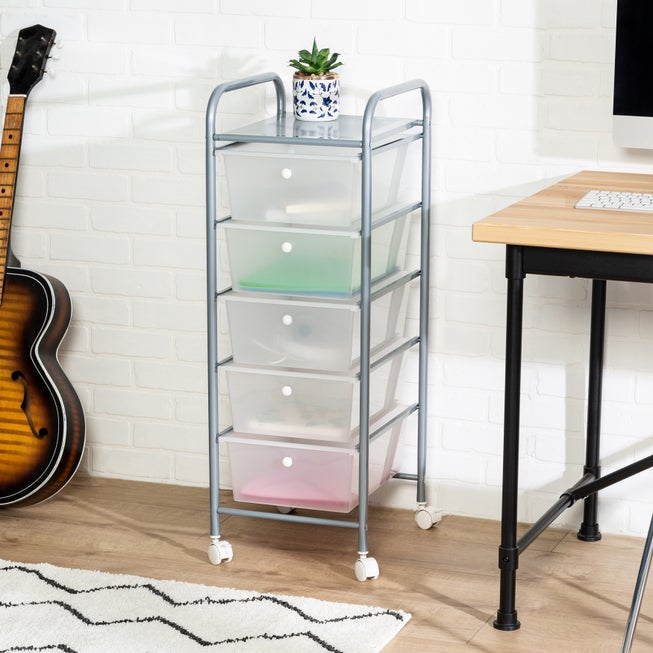 5-Drawer Rolling Storage Cart image number null