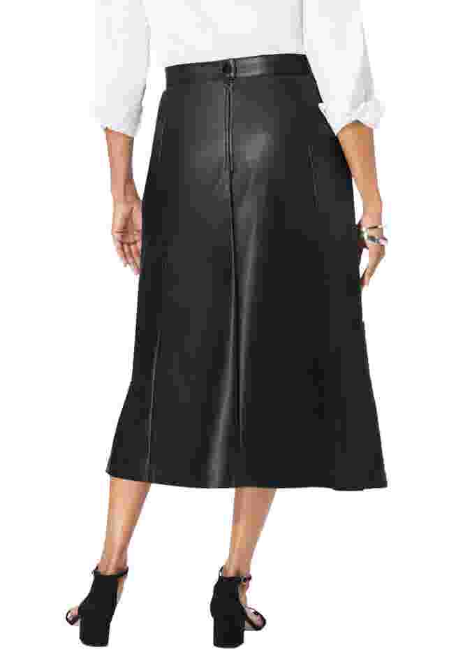 Faux Leather Midi Skirt image number 2