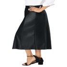 Faux Leather Midi Skirt image number null