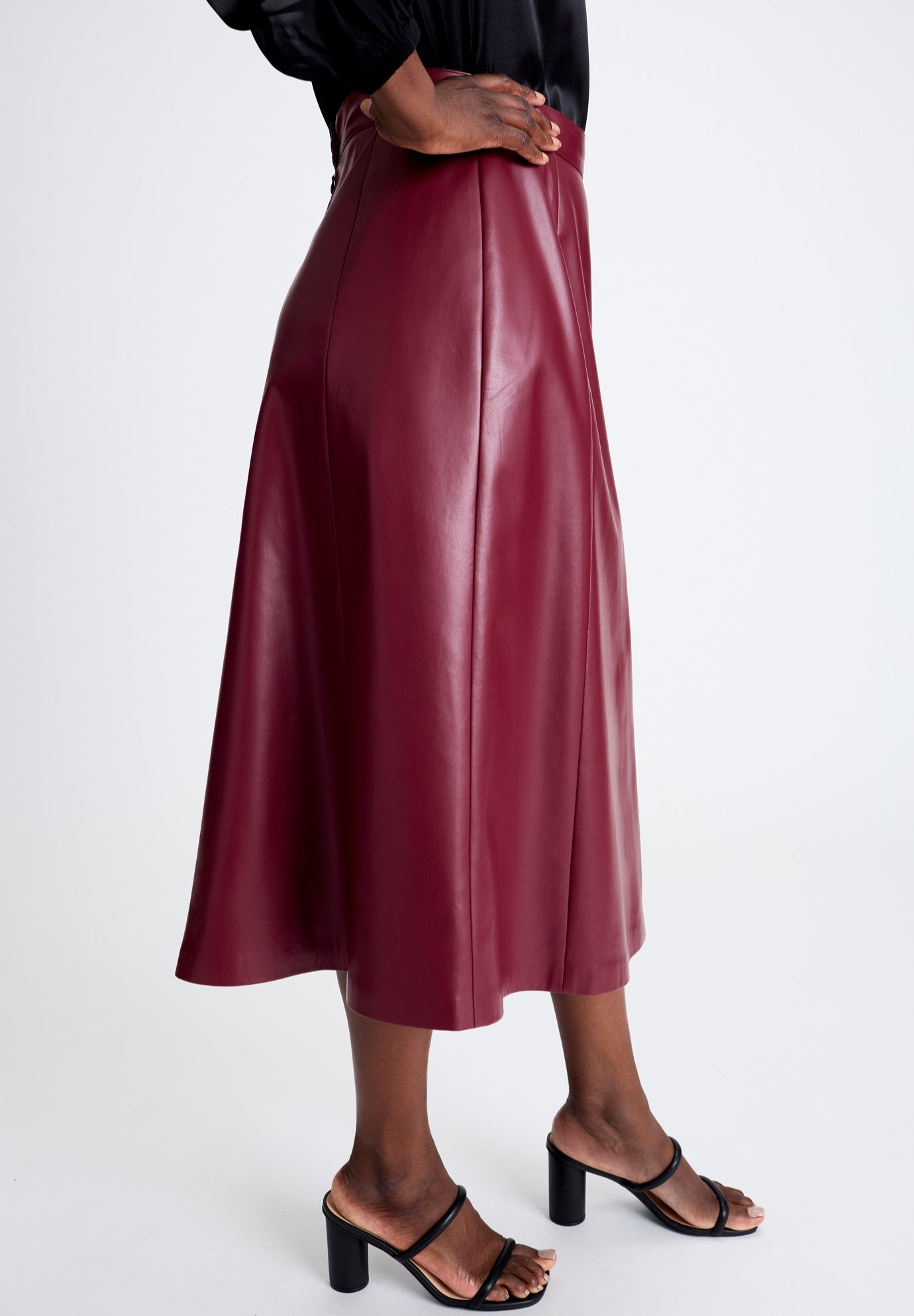 Faux Leather Midi Skirt image number 2