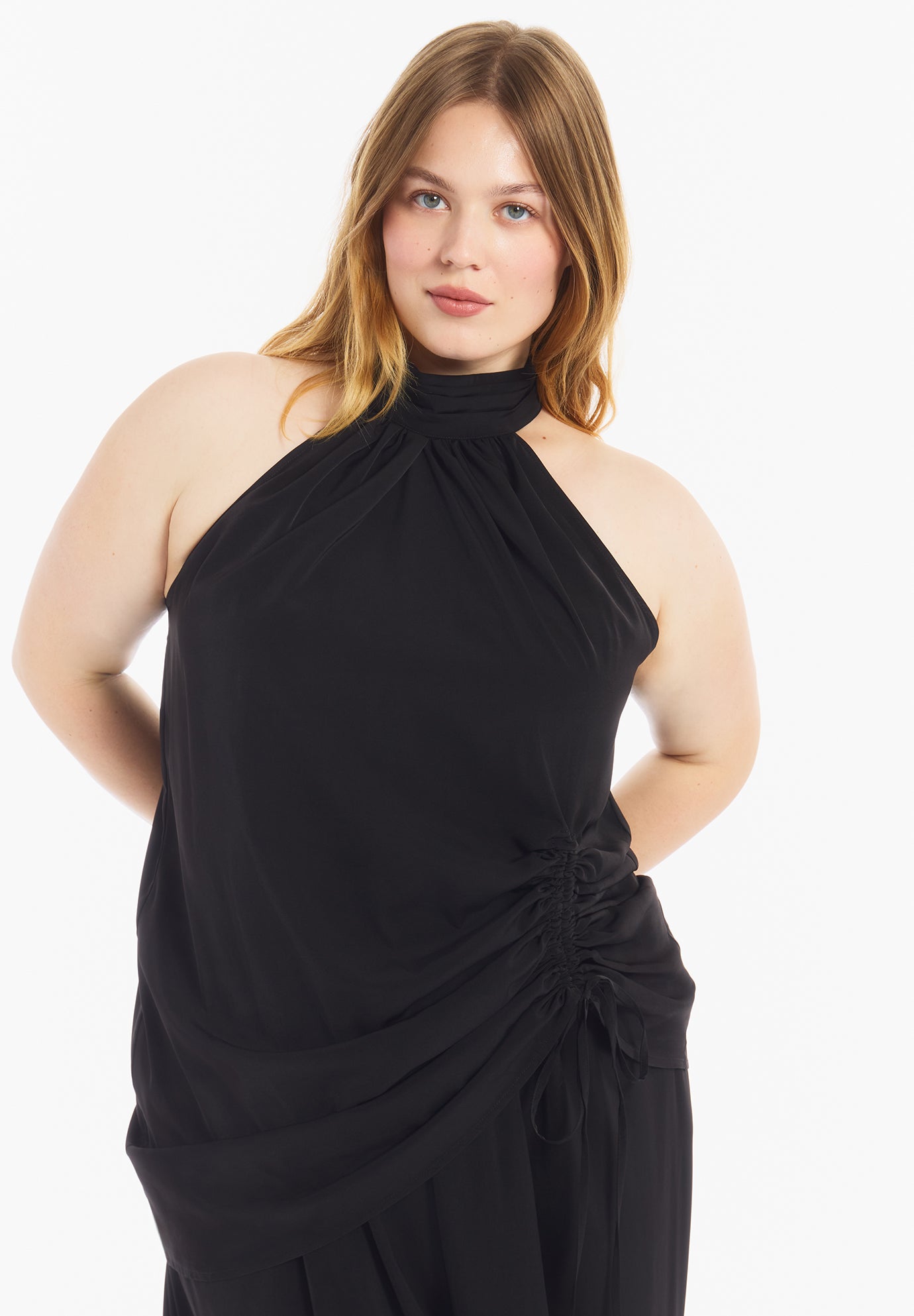 Asymmetric Hem Halter Top image number 1