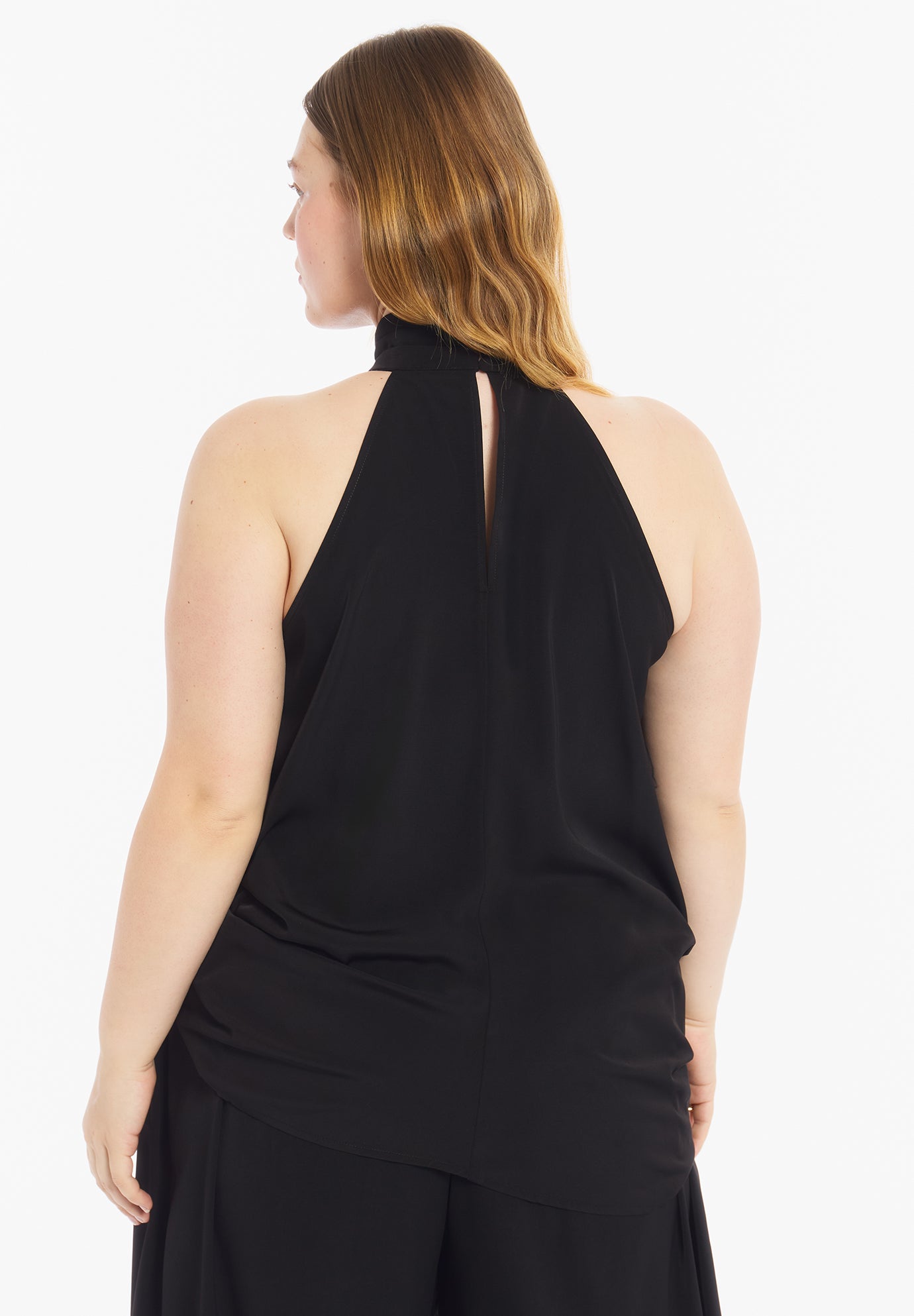 Asymmetric Hem Halter Top image number 2