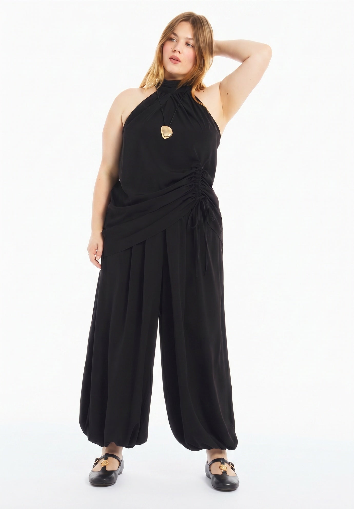 Asymmetric Hem Halter Top image number 0