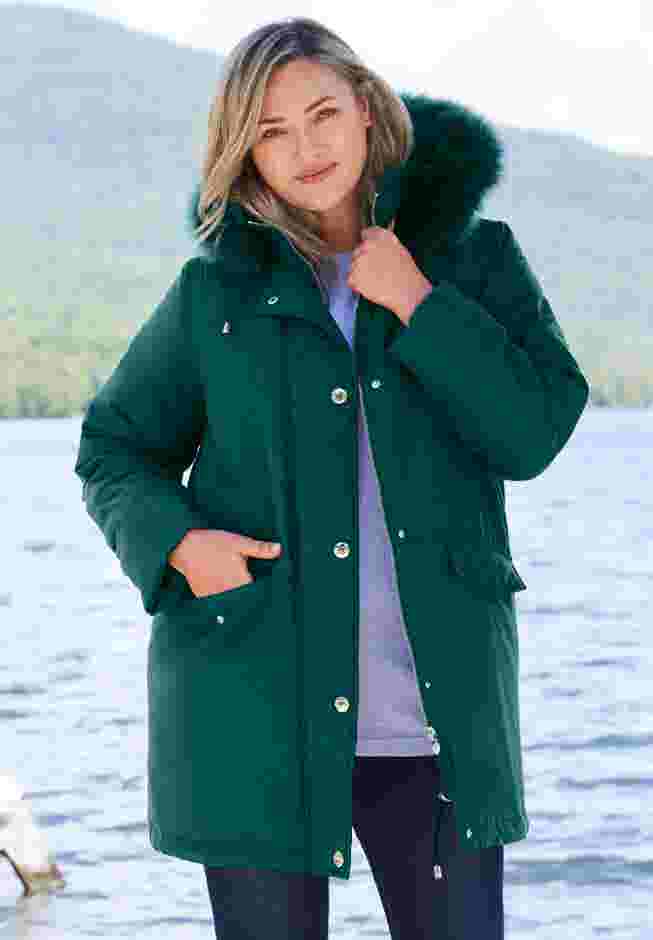 Faux Fur Down Parka Coat image number 3