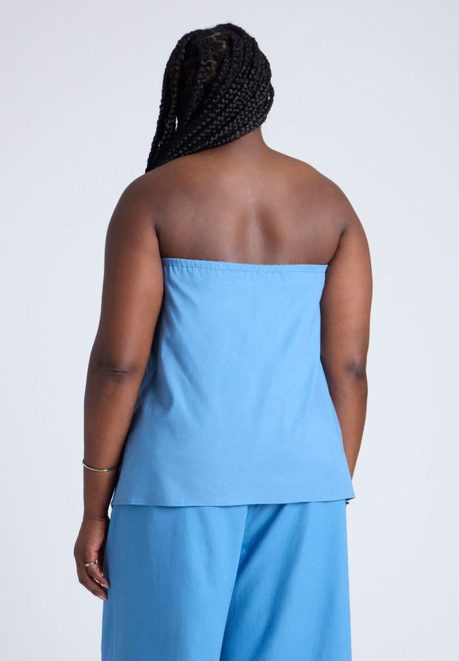 Linen Blend Column Tube Top image number 1