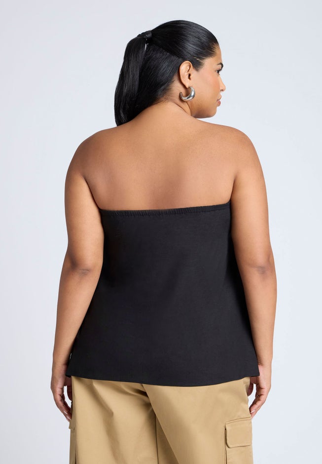 Linen Blend Column Tube Top image number 1
