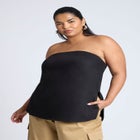 Linen Blend Column Tube Top image number null