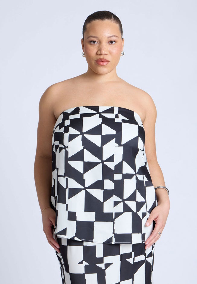 Column Satin Tube Top image number 0