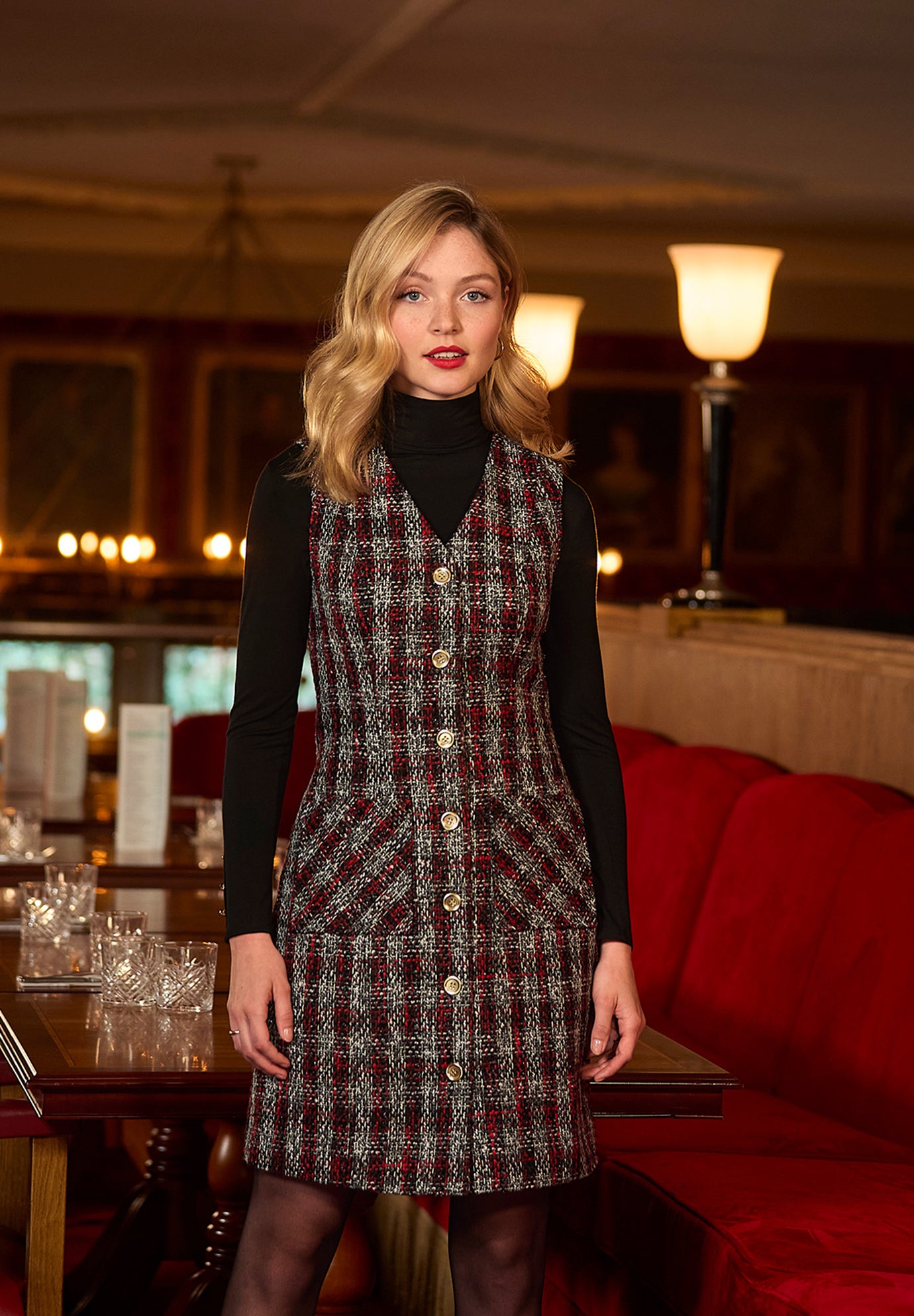 Sleeveless Tweed Dress image number 6