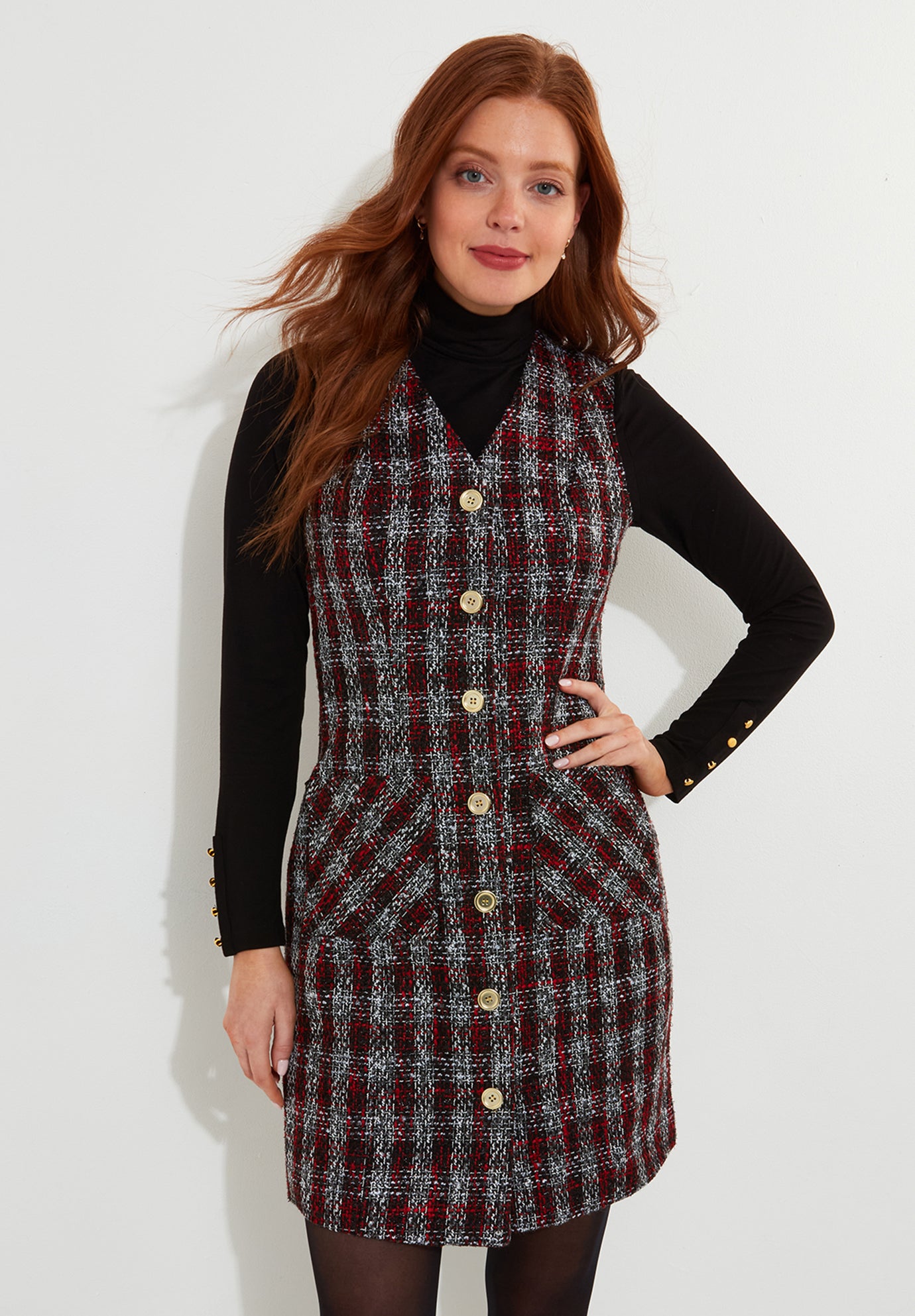 Sleeveless Tweed Dress image number 0