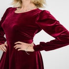 Crew Neck Velvet Midi Dress image number 2