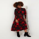 Stretch Knit Mockneck Maxi Dress image number null