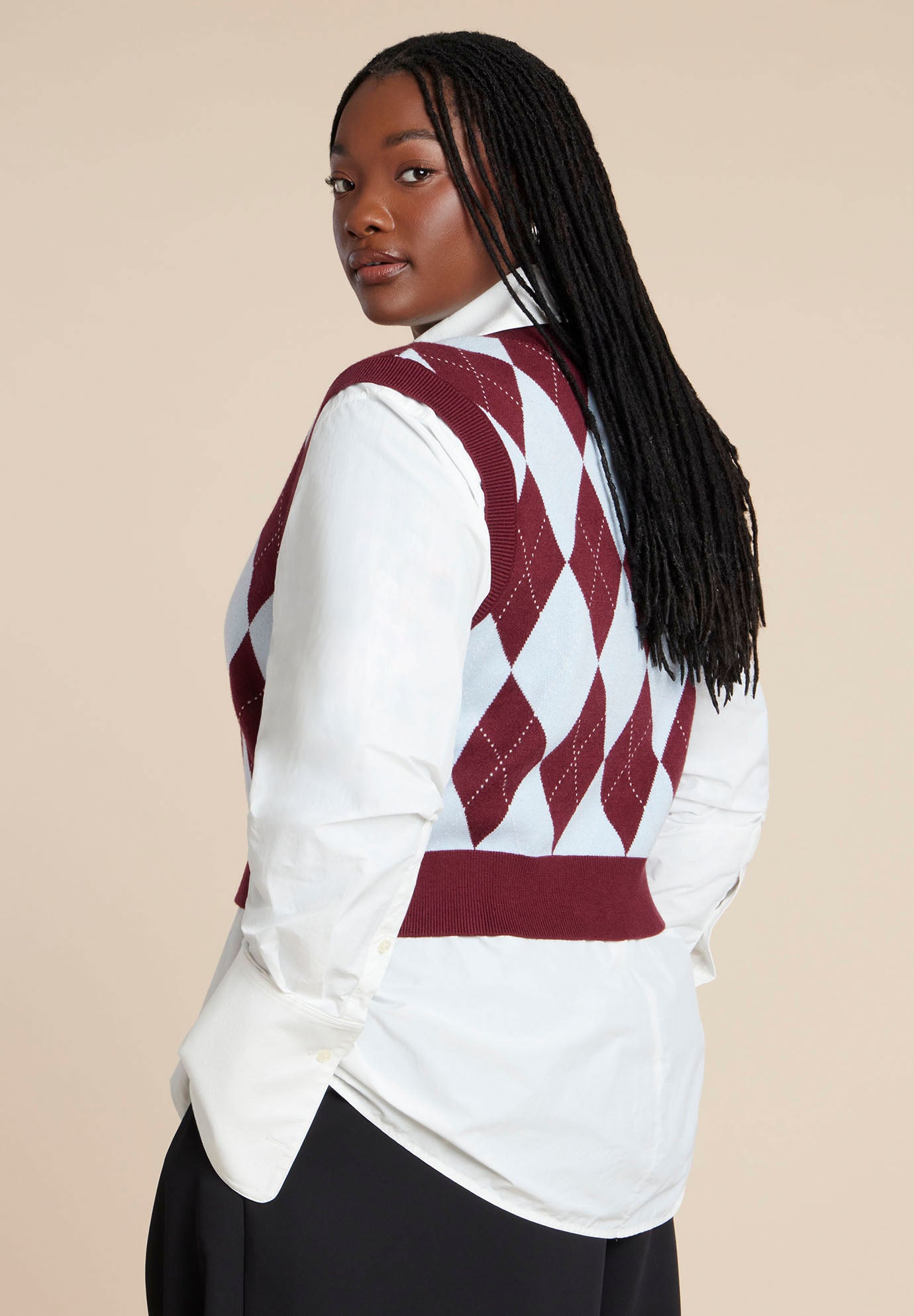 Intarsia Sweater Vest image number 1