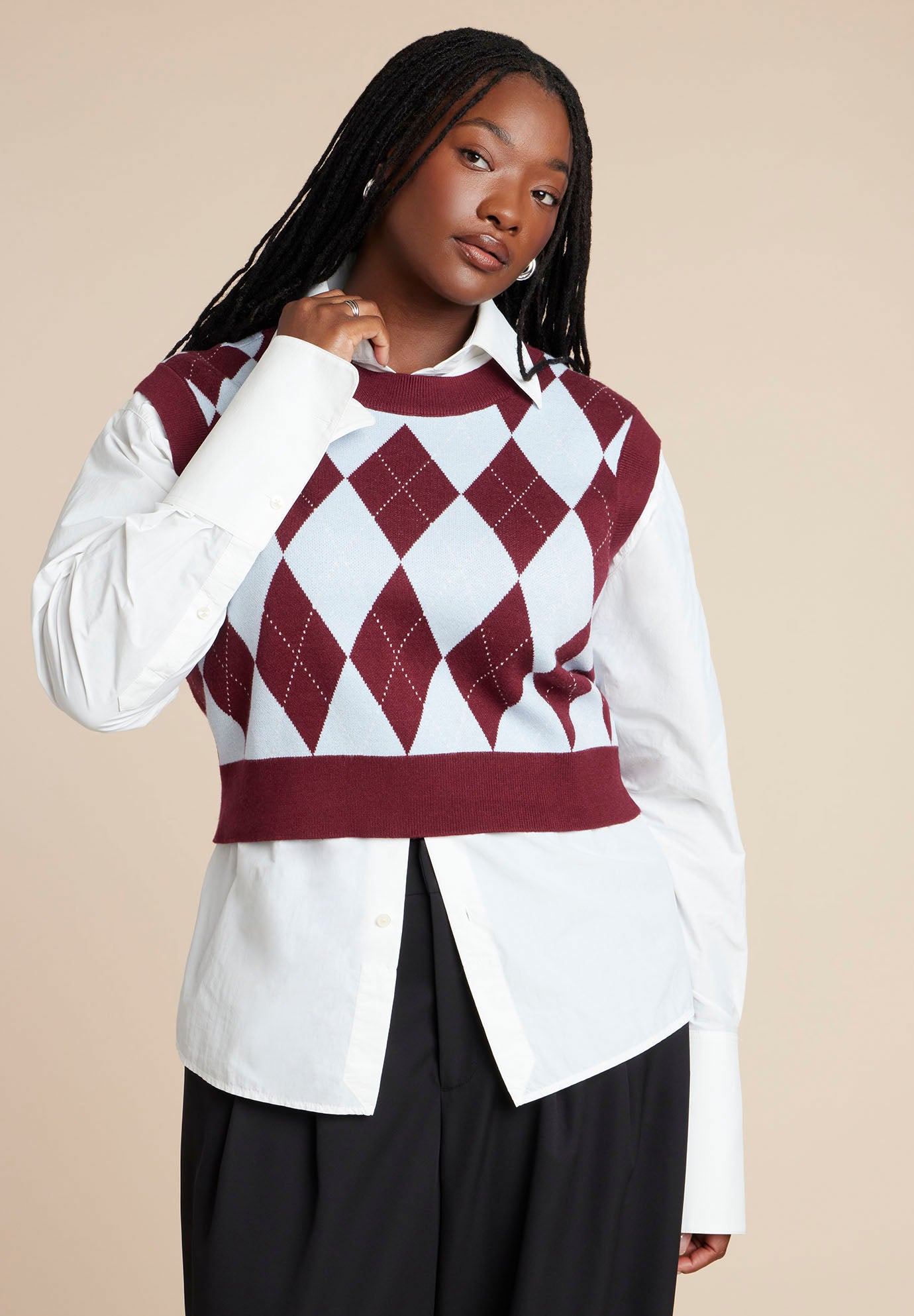 Intarsia Sweater Vest image number 0