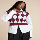 Intarsia Sweater Vest image number null