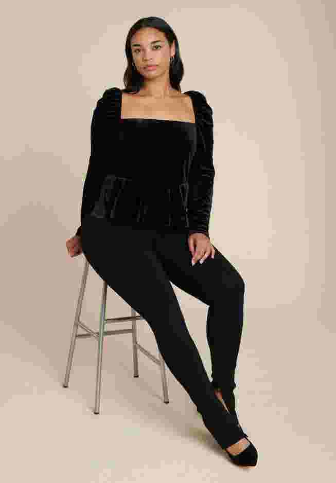 Velvet Peplum Top image number 2