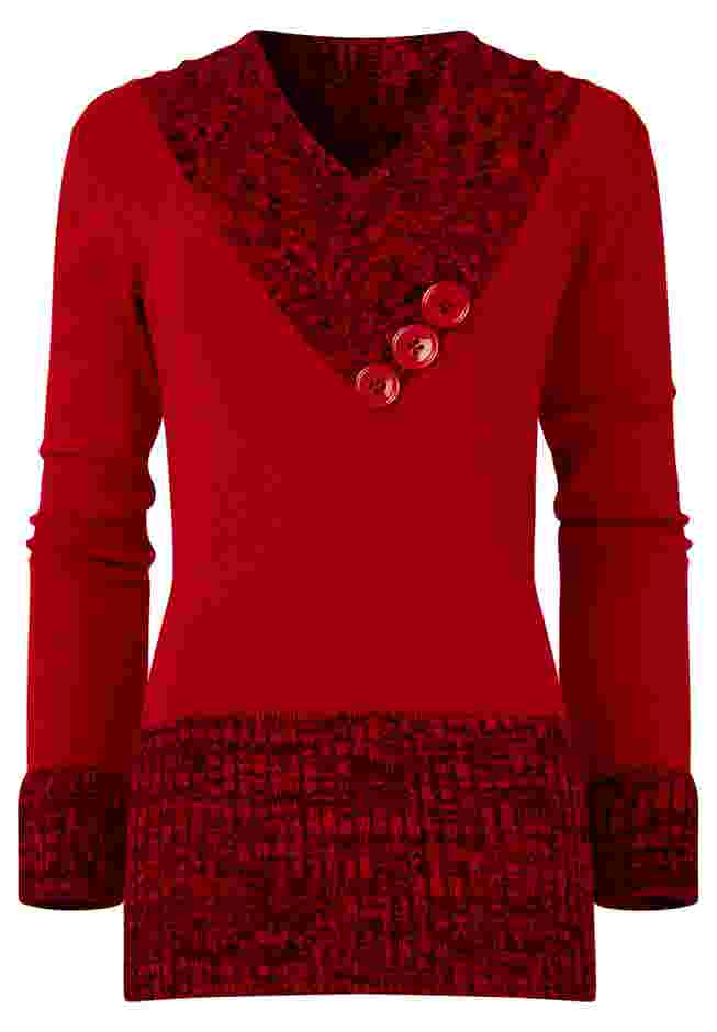 Button Cable Sweater image number 1