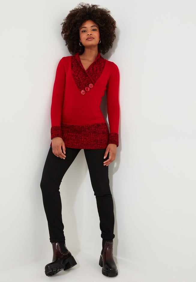 Button Cable Sweater image number 2