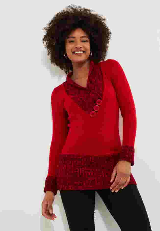 Button Cable Sweater image number 0