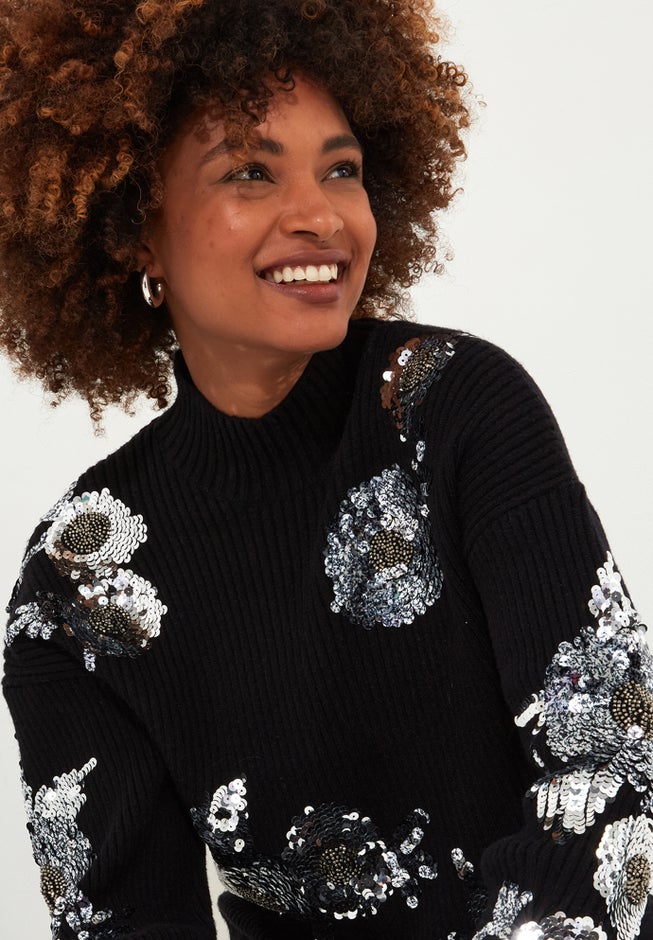 Mockneck Shimmer Sweater image number 5