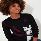 Puppy In Plaid Pullover Novelty Sweater image number null
