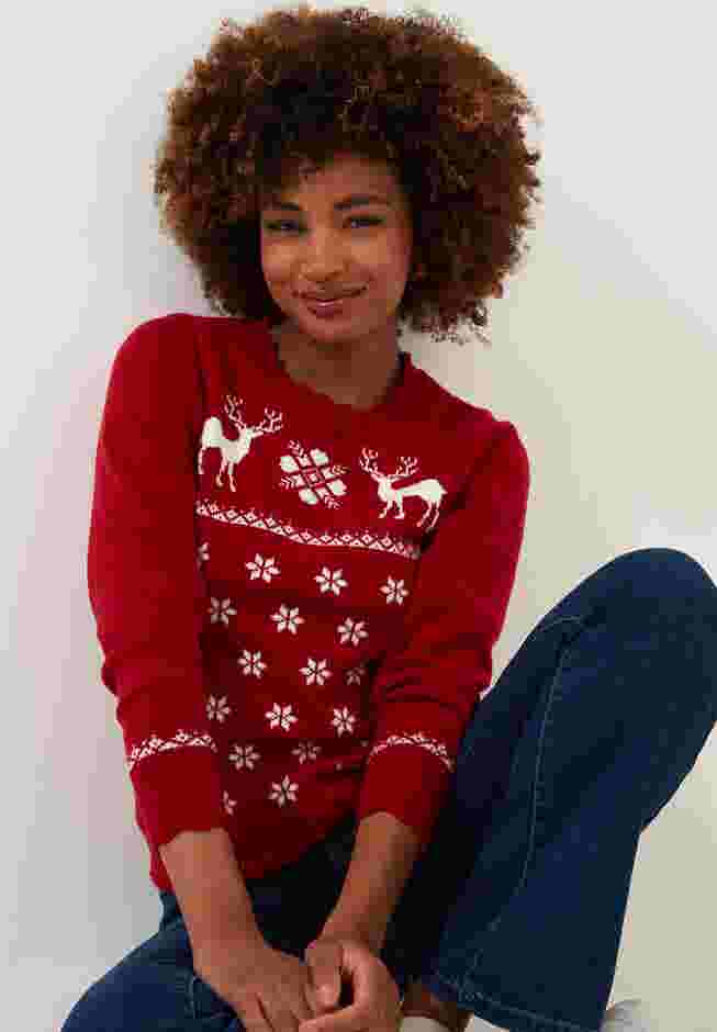 Novelty Holiday Snowflake Pullover Sweater image number 4