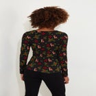 Stretch Knit Festive Wrap Top image number null