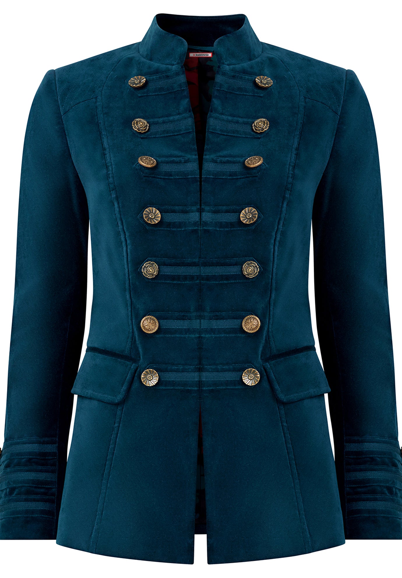 Double Breasted Faux Suede Military Jacket image number 1