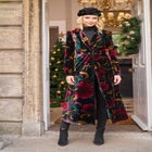 Longline Floral Velvet Blazer image number null