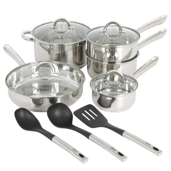 12-Piece Stainless Steel Cookware & Kitchen Tool Set image number 1