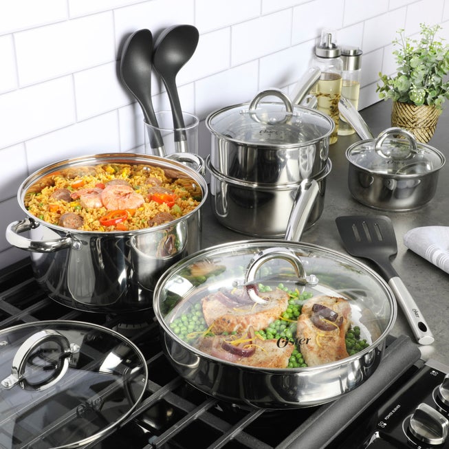 12-Piece Stainless Steel Cookware & Kitchen Tool Set image number 0