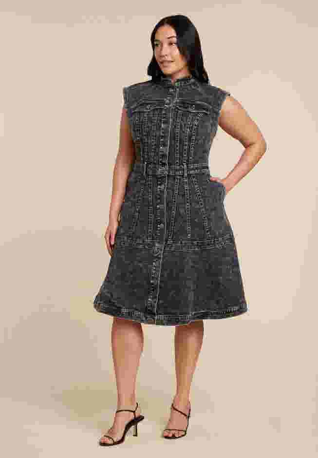 Fit And Flare Denim Dress image number 0