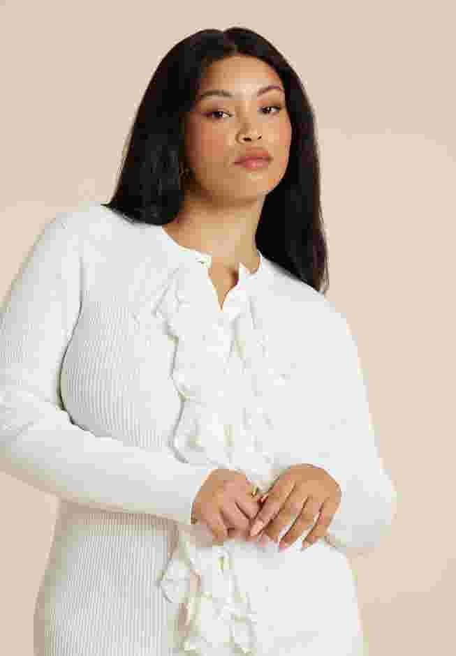 Ruffle Placket Sweater Dress image number 2