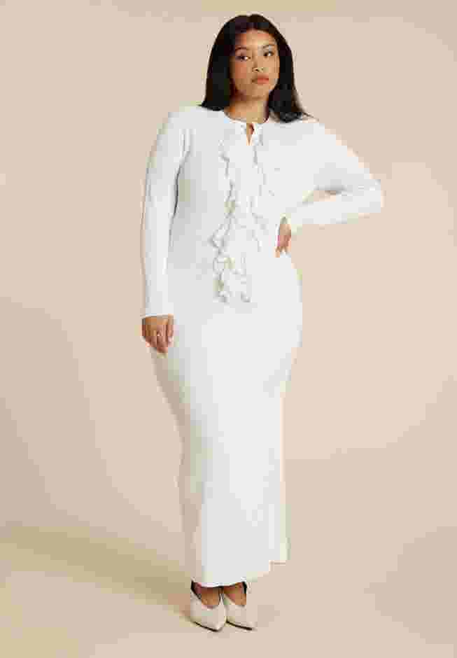 Ruffle Placket Sweater Dress image number 0