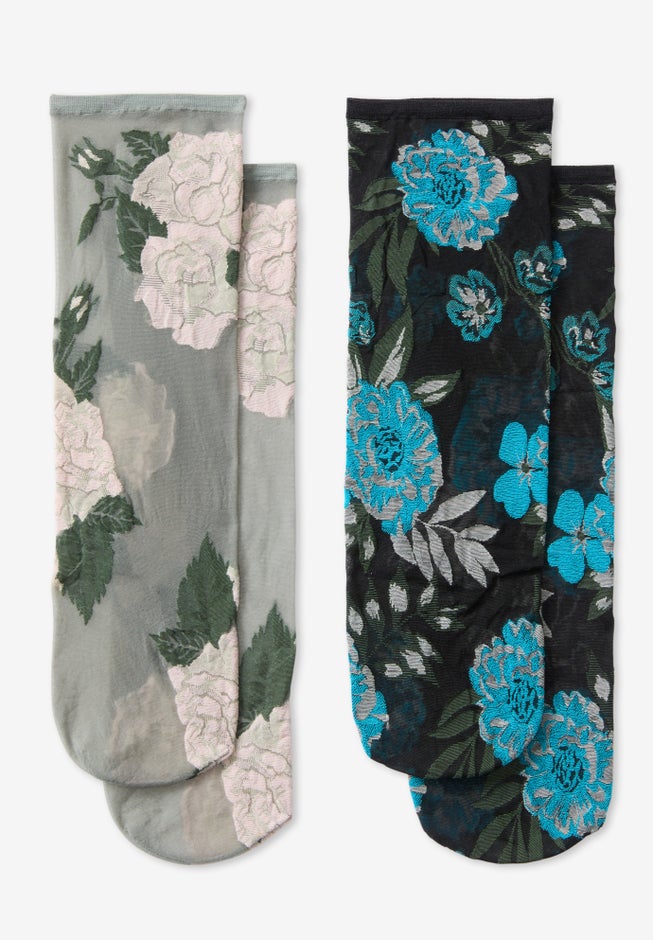 MeMoi&reg; Sheer Ankle Socks 2-Pack image number 1