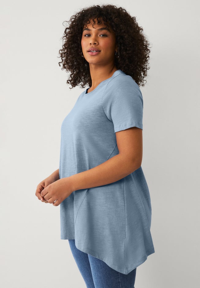 Side Point Hem Scoop Neck Tunic image number 1