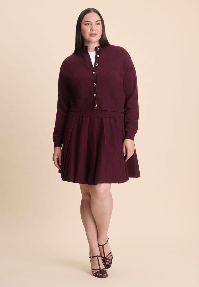 Gold Button Cropped Cardigan image number 4