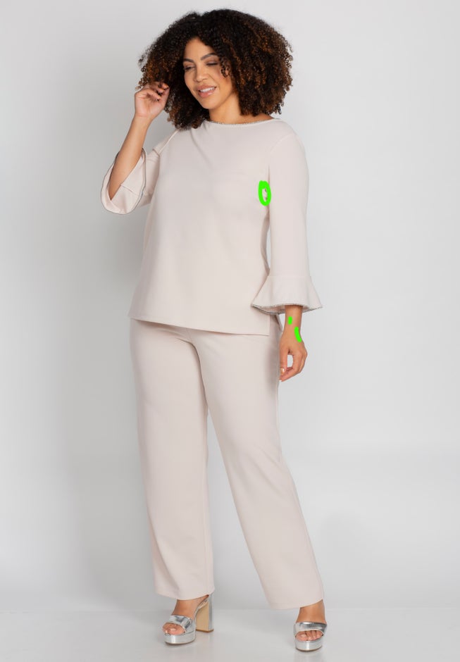 Flounce Top & Pant 2-Piece Pant Suit image number 3
