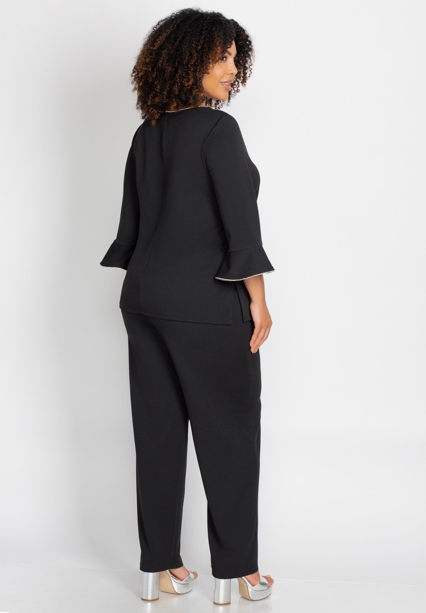 Flounce Top & Pant 2-Piece Pant Suit image number 1
