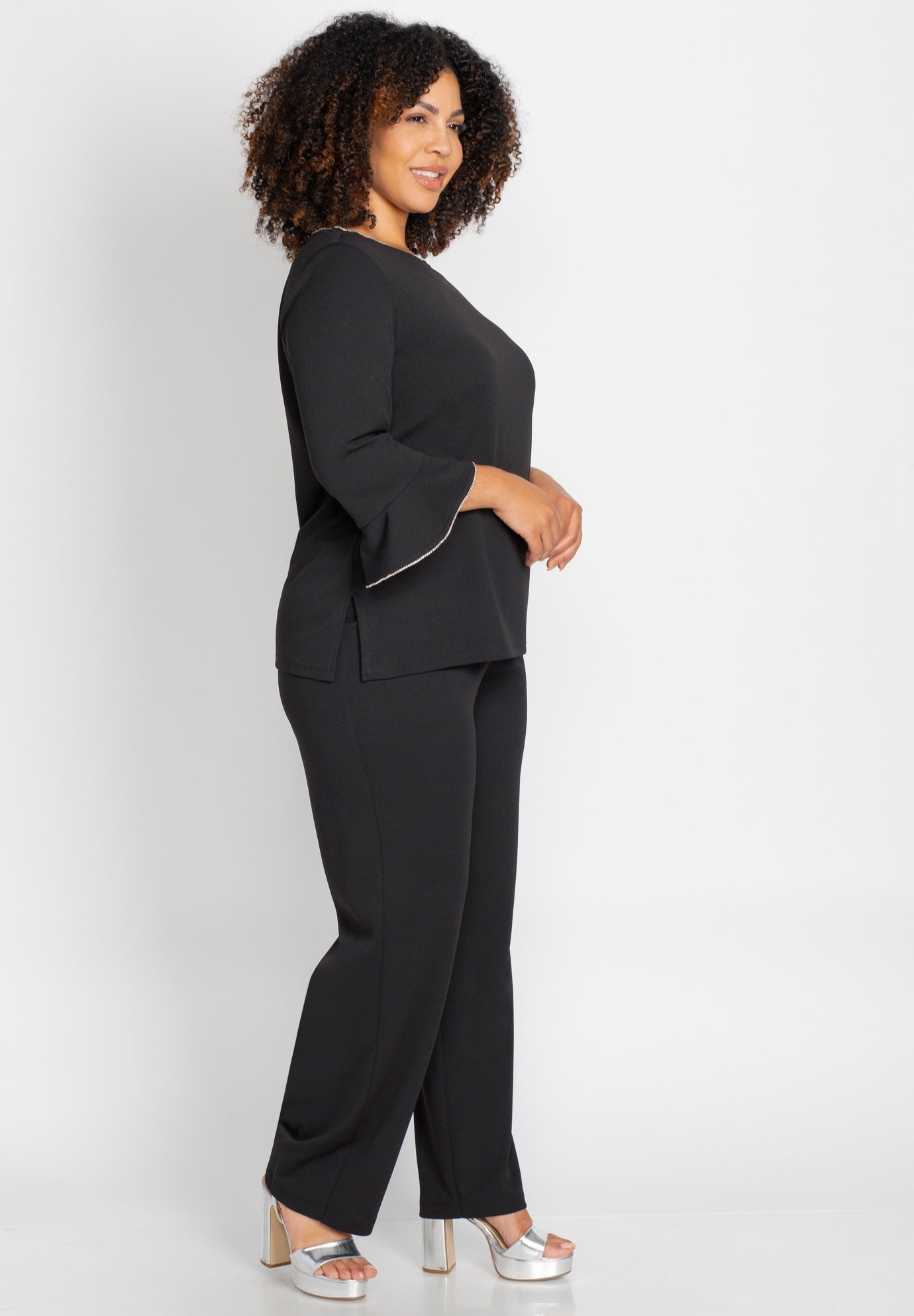 Flounce Top & Pant 2-Piece Pant Suit image number 2